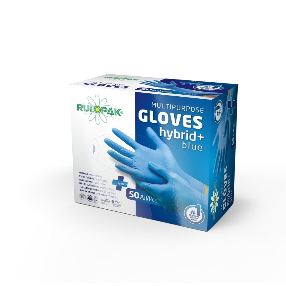 RULOPAK PE ELDİVEN S-M-L BEDEN 100 Adet (MAVİ) 